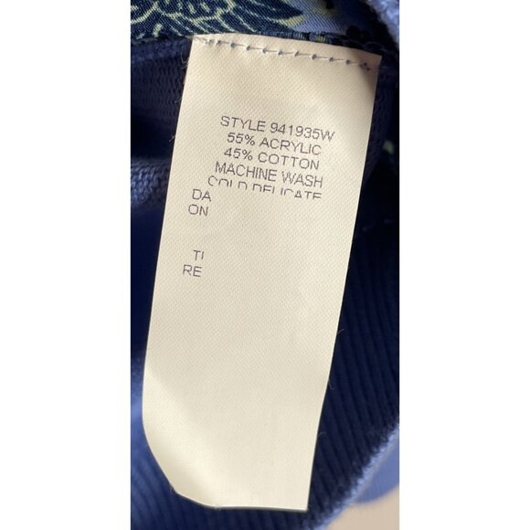 Vintage Womens Y2K Joan Leslie 1X Blue Floral Button Cardigan Sweater Cottage - Picture 6 of 7